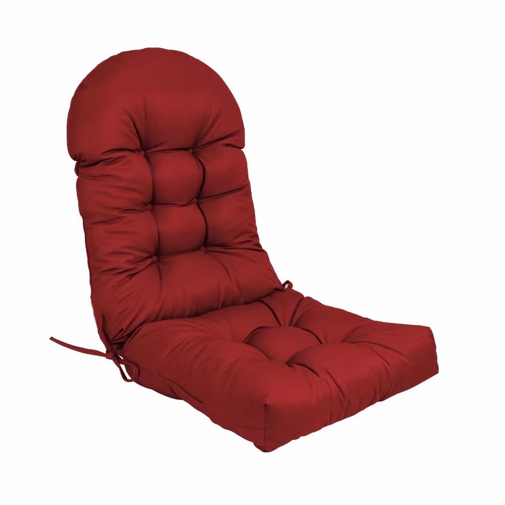 Red chair cushion with a white background