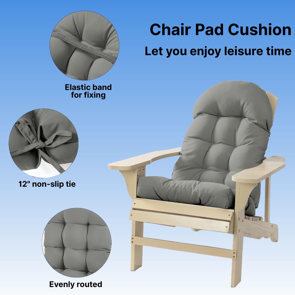 Chair pad cushion with features on a blue background