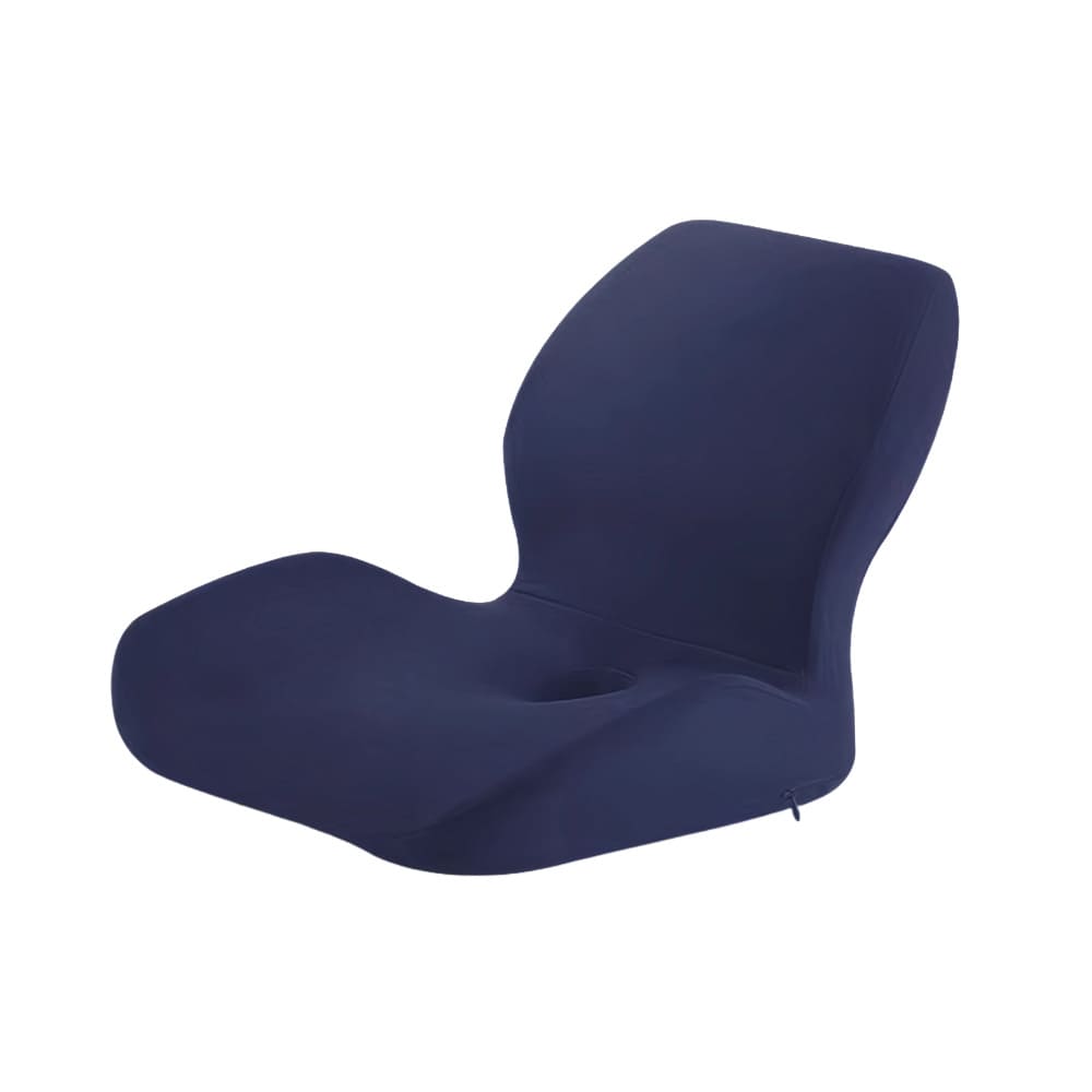 Blue bean bag chair on a white background