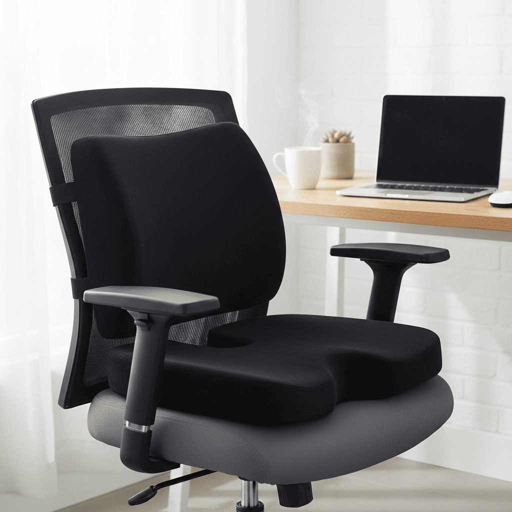 Byeache™ Seat Cushion & Lumbar Pillow Set for Pain Relief