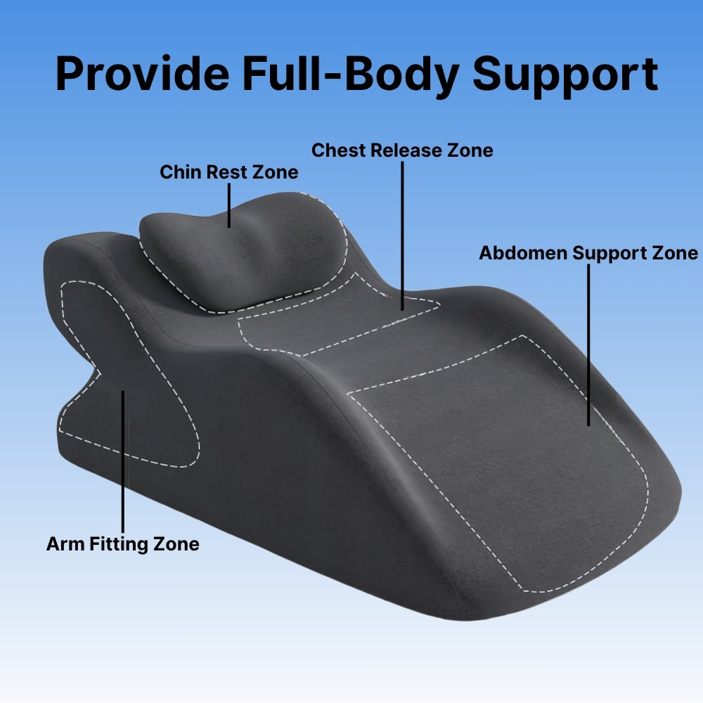 Byeche™ Ergonomic Face Down Pillow for Sleeping, Reading & Phone Use
