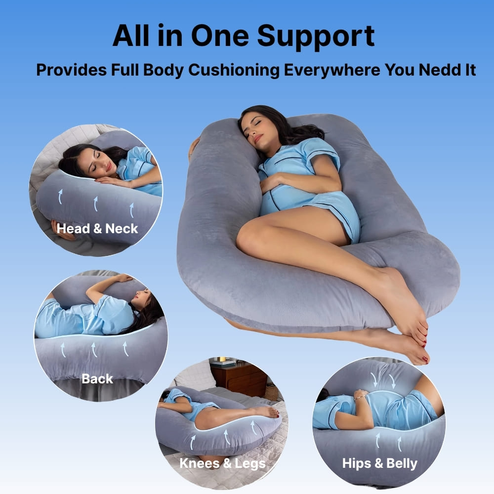 Pregnancy Pillow for Sleeping – U-Shaped Full Body Support Pillow