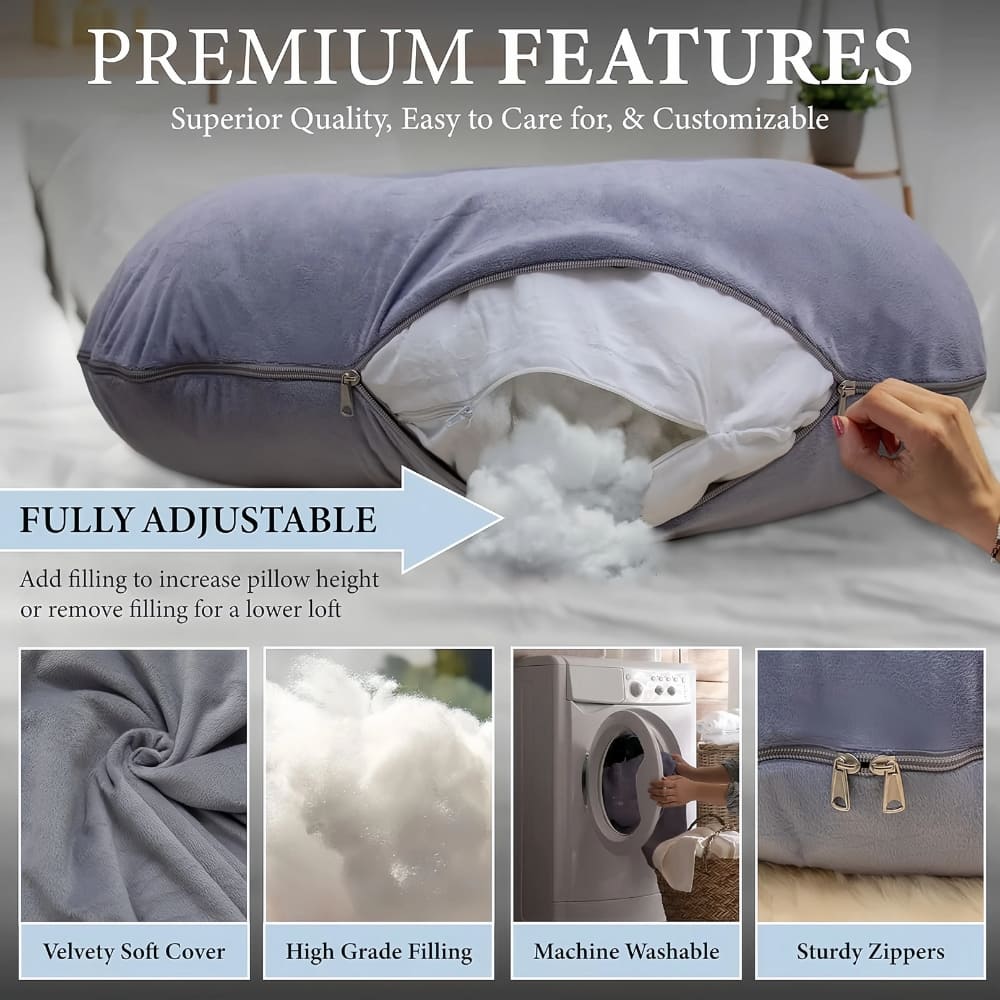 Pregnancy Pillow for Sleeping – U-Shaped Full Body Support Pillow