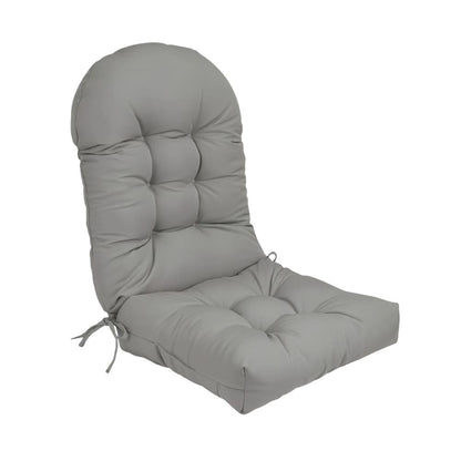 Gray chair cushion with a textured surface on a white background