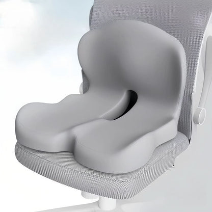 Gray office chair with a unique design on a white background