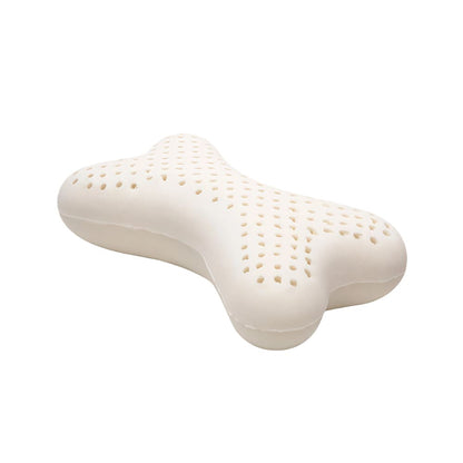 ByeAche bone-shaped white latex car headrest pillow with ventilation holes