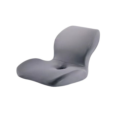 Gray cushion with a unique design on a white background