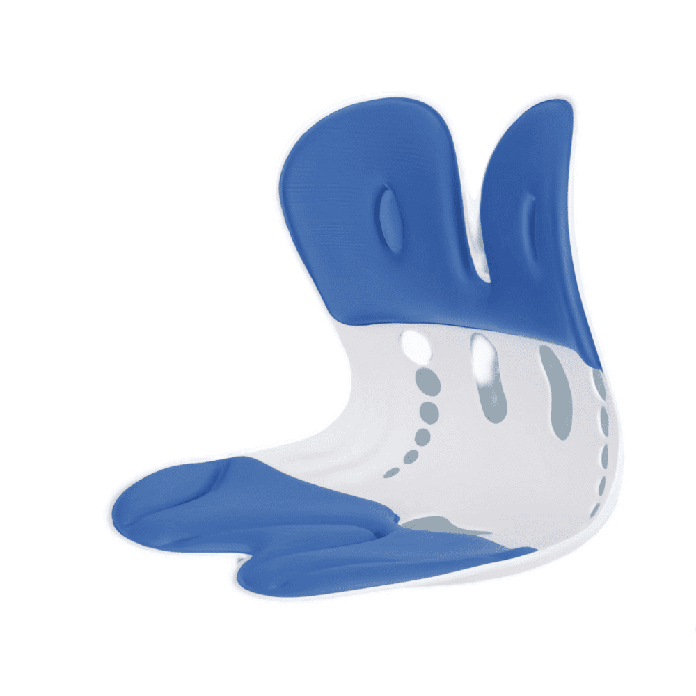 Blue and white plastic tool on a white background