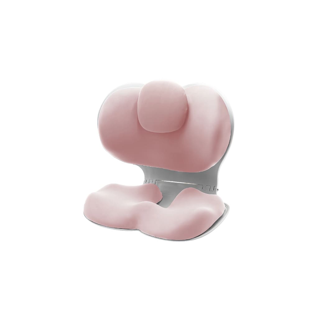 Pink neck pillow on a white background