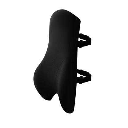 Black seat lumbar with straps on a white background