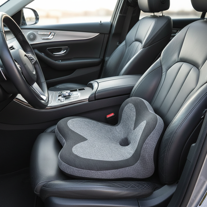 Byeache gray memory foam seat cushion in car interior