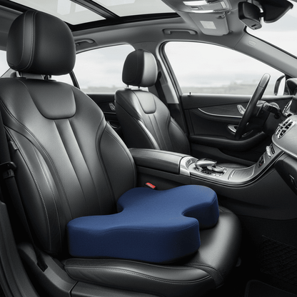 Byeache blue cooling gel memory foam X-Large seat cushion in luxury car interior