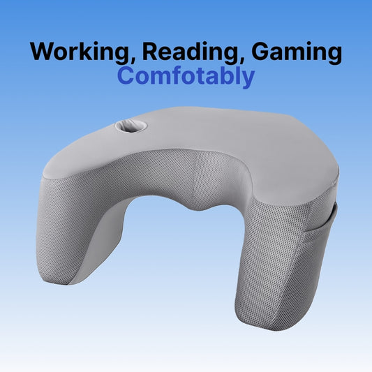 Byeache™ Ergonomic Gaming & Reading Lap Pillow with Armrests