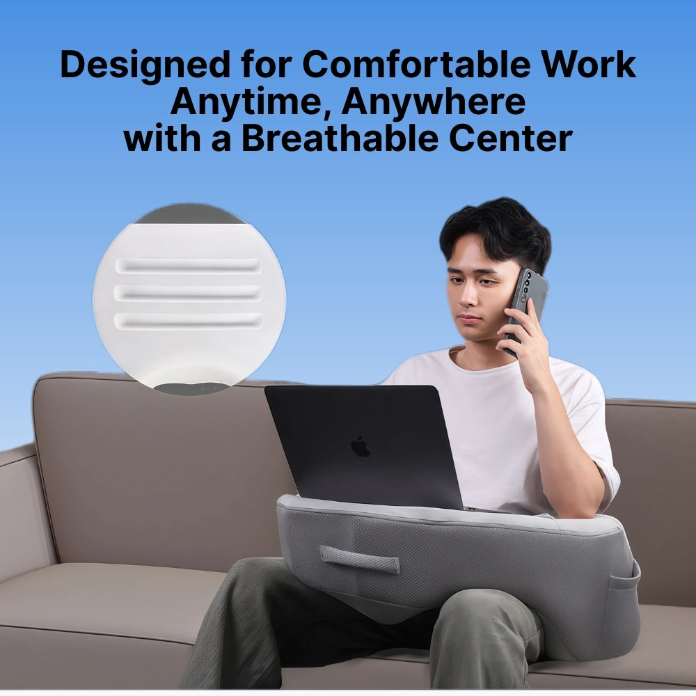 Byeache™ Ergonomic Gaming & Reading Lap Pillow with Armrests