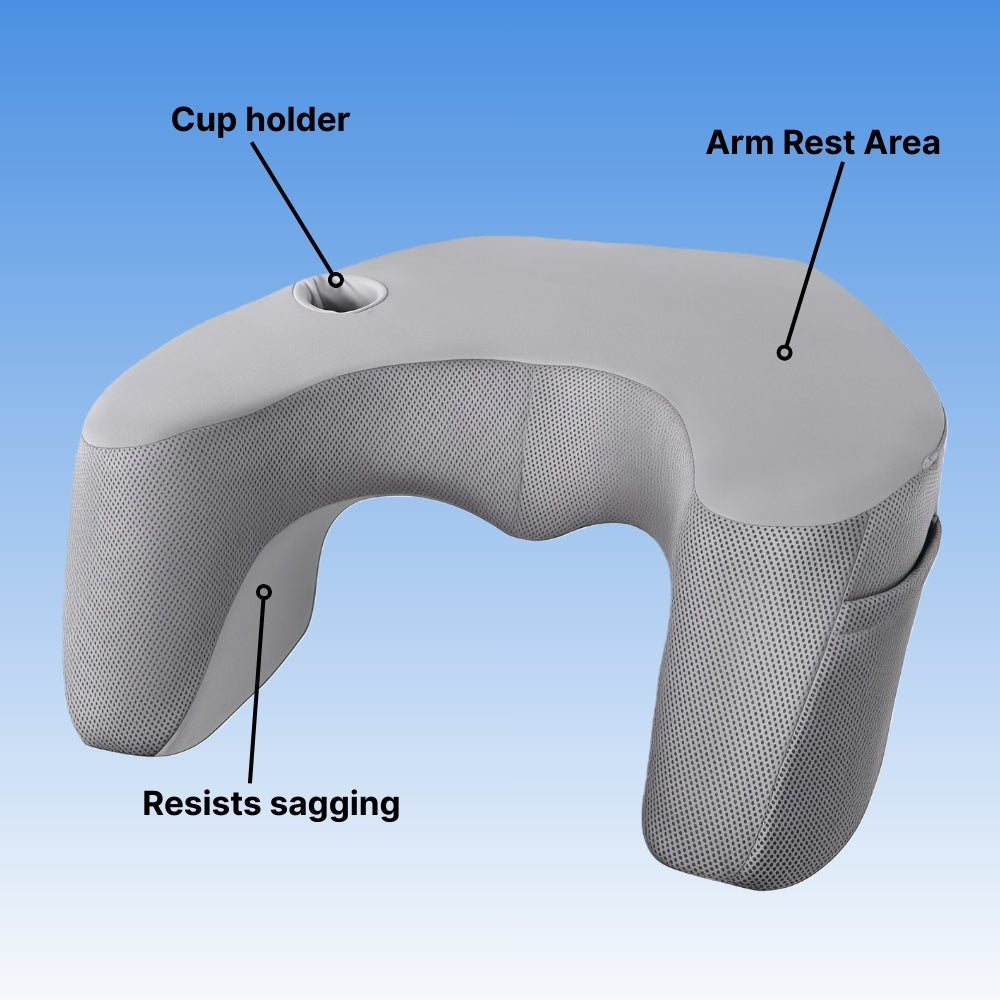 Byeache™ Ergonomic Gaming & Reading Lap Pillow with Armrests