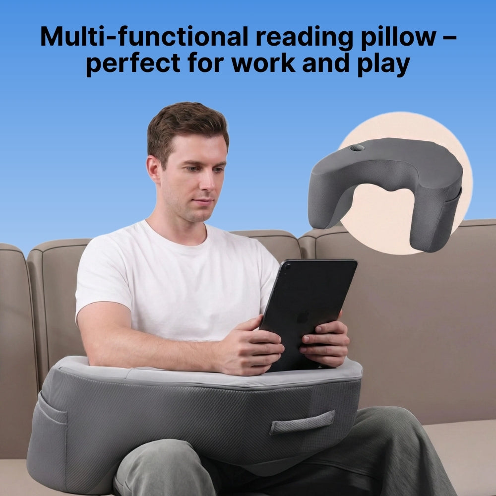 Byeache™ Ergonomic Gaming & Reading Lap Pillow with Armrests
