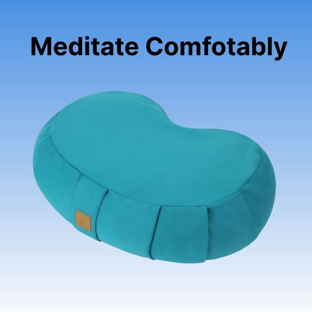 Byeache™ Ergonomic Crescent Meditation cushion(Buckwheat Filled)