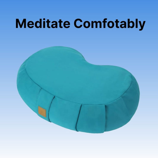 Byeache™ Ergonomic Crescent Meditation cushion(Buckwheat Filled)