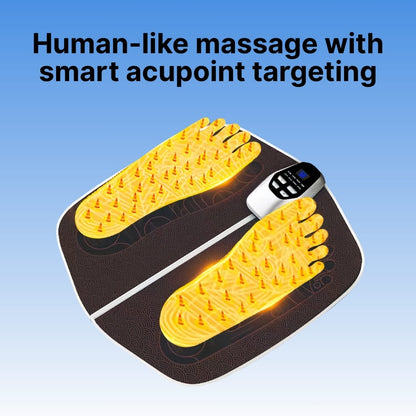 Massage device with yellow spikes on a blue background