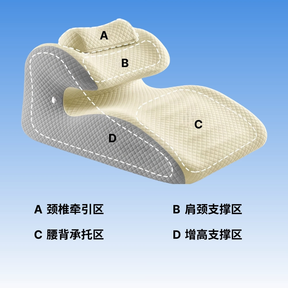 Byeache™ Ergonomic Memory Foam Wedge Pillow for Back & Leg Support