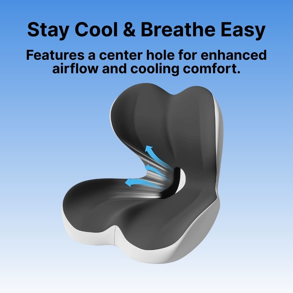 Byeache™ High-Back All-in-One Orthopedic Seat Cushion (Full Spine Support)