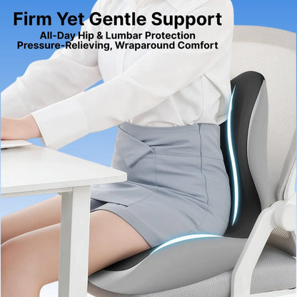 Byeache™ High-Back All-in-One Orthopedic Seat Cushion (Full Spine Support)
