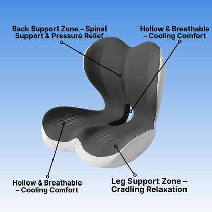 Byeache™ High-Back All-in-One Orthopedic Seat Cushion (Full Spine Support)