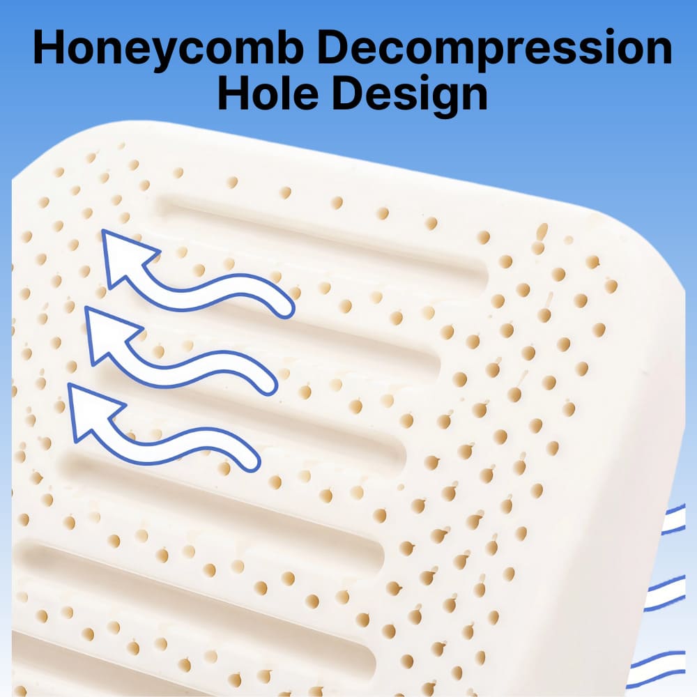 ByeAche natural latex lumbar cushion with honeycomb decompression hole design