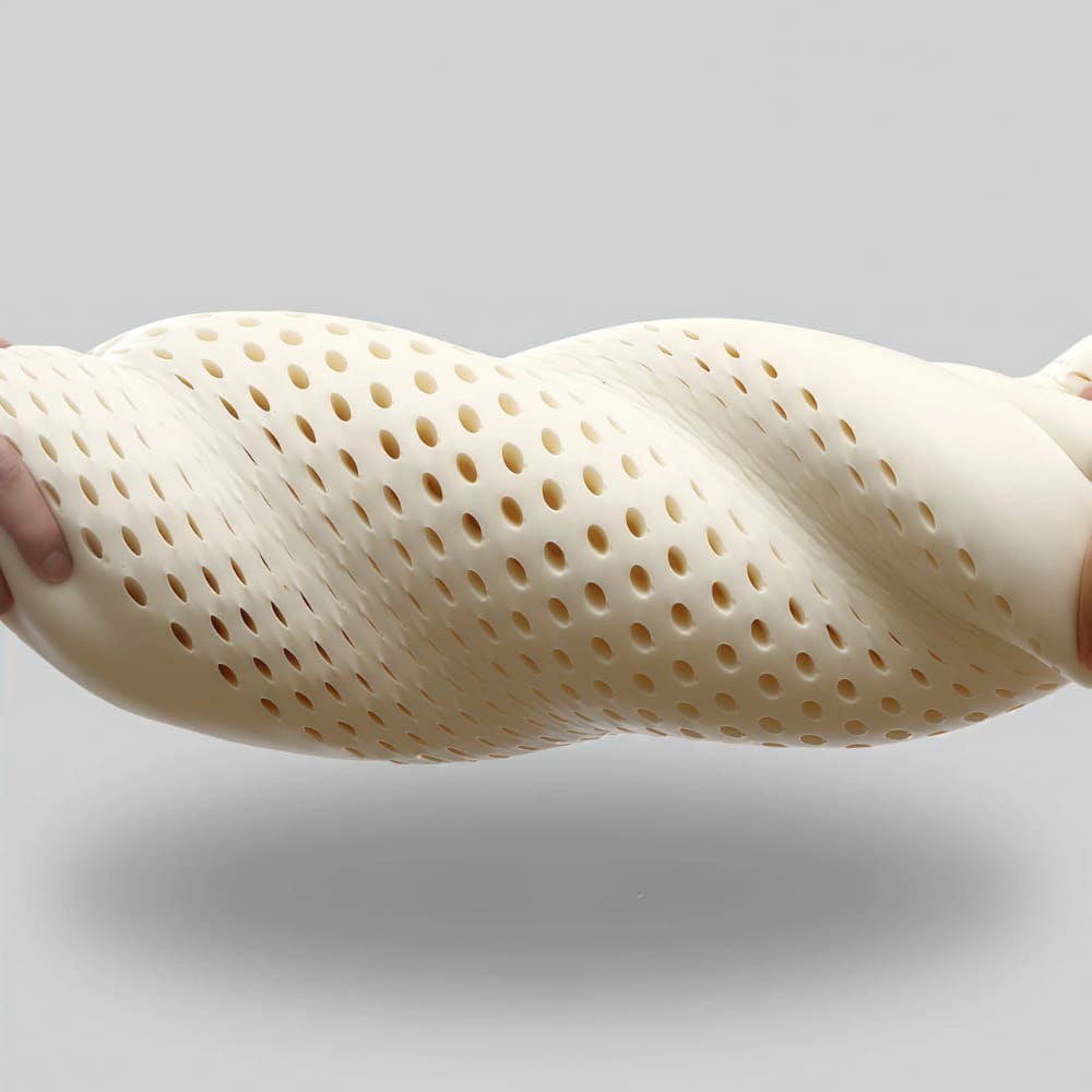 Flexible ByeAche natural latex lumbar cushion with ventilation holes