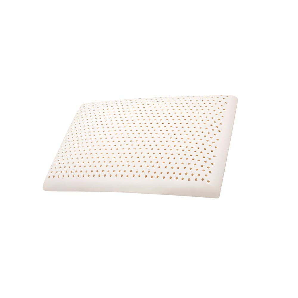 ByeAche™ natural latex bread-shaped pillow with uniform perforations