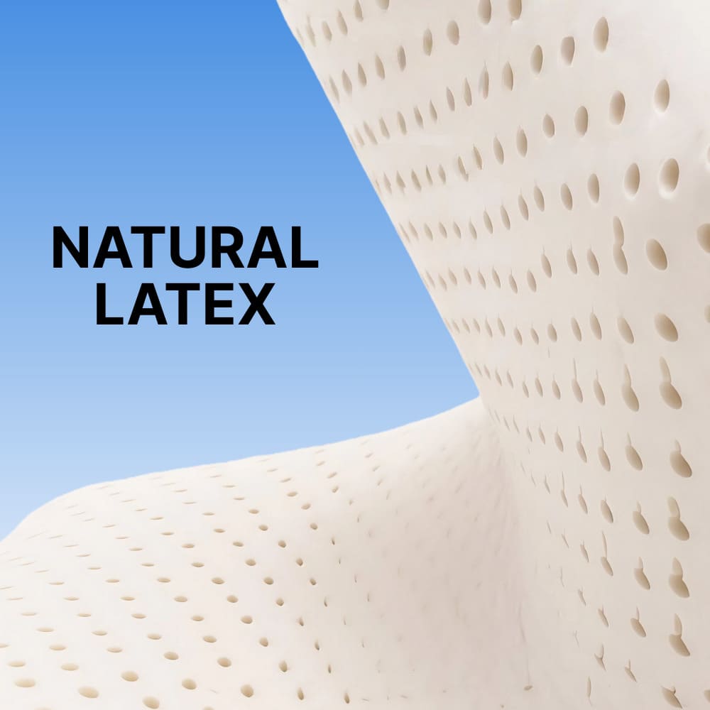 ByeAche natural latex bread pillow with perforated surface