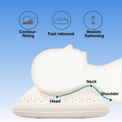 ByeAche natural latex bread pillow with contour-fitting design