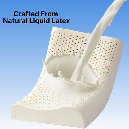 Byeache natural latex cervical pillow with honeycomb holes, milk splash