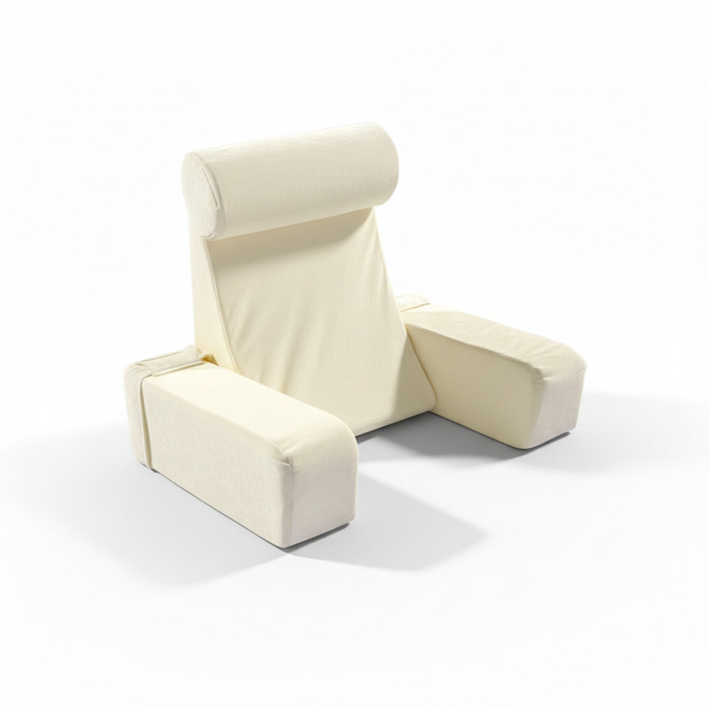 Byeache™ cream-colored back pillow for sitting up in bed