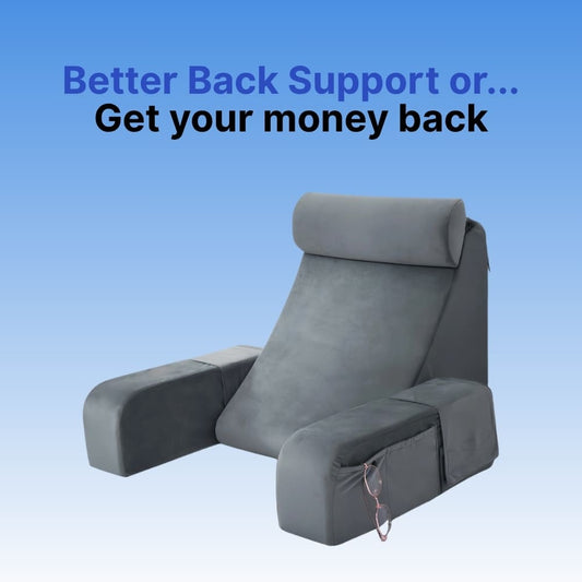 Byeache™ Cushion Pillow for Sitting Up in Bed, Gaming, Reading, or Watching TV