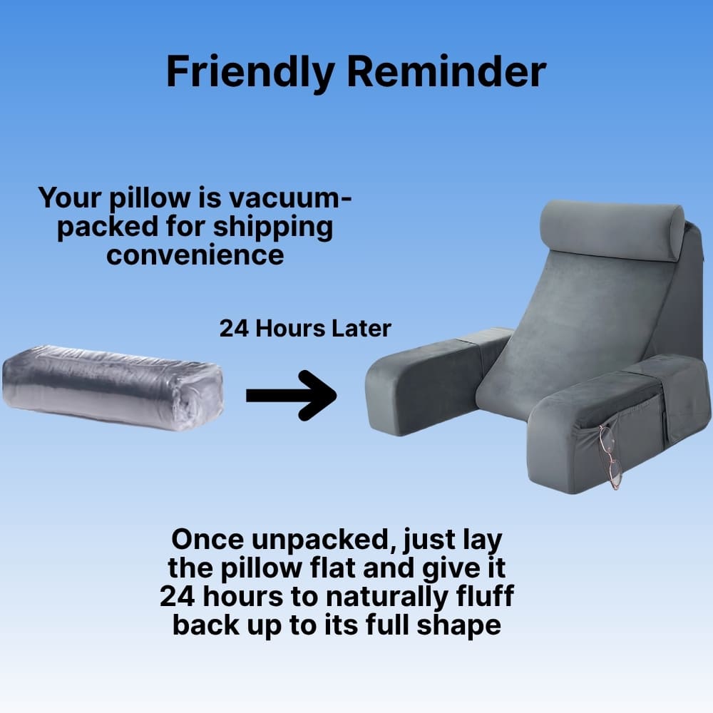 Byeache™ Cushion Pillow for Sitting Up in Bed, Gaming, Reading, or Watching TV
