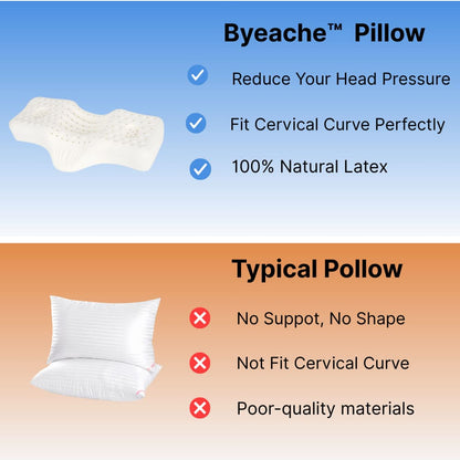 ByeAche natural latex neck pillow vs traditional pillow comparison