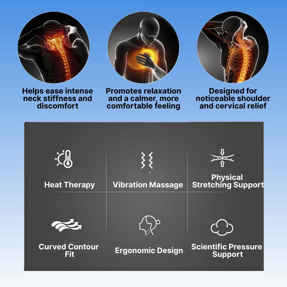 Byeache™ Smart Sleep Memory Foam Massage Pillow with Soothing Heat