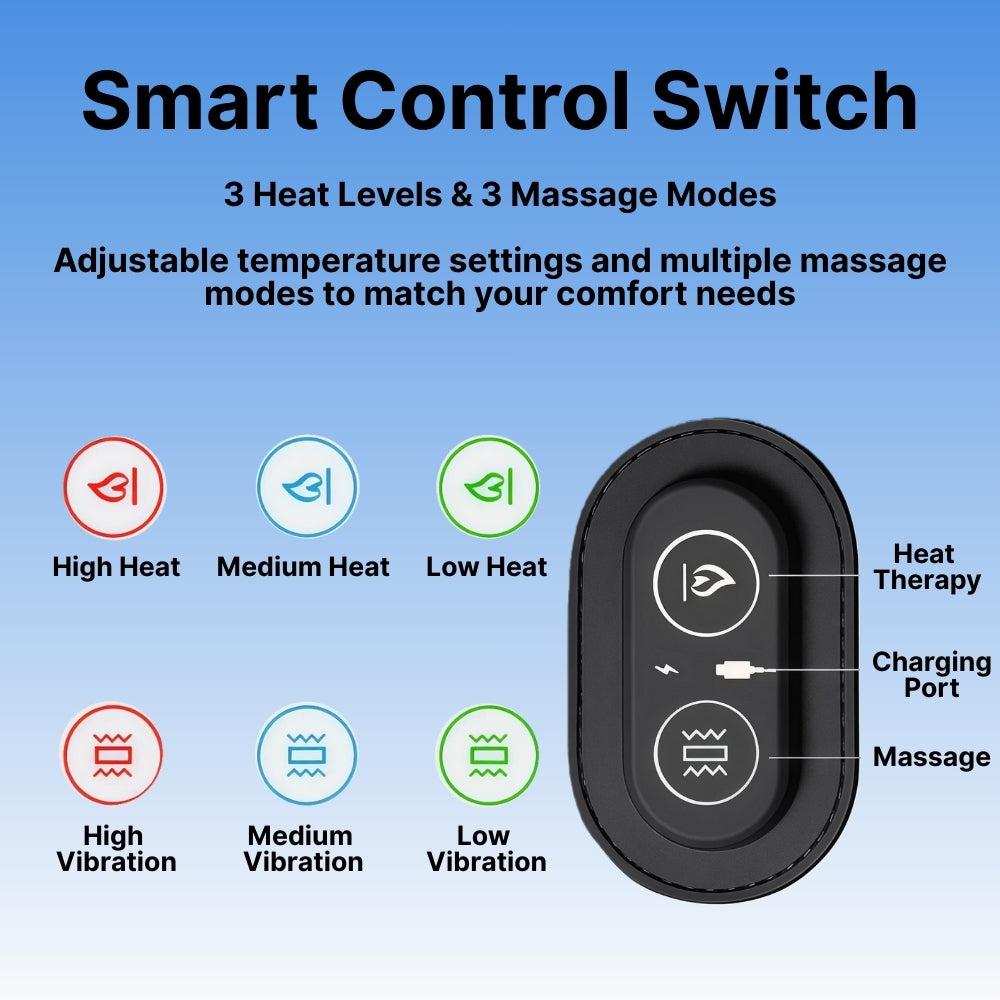 Byeache™ Smart Sleep Memory Foam Massage Pillow with Soothing Heat