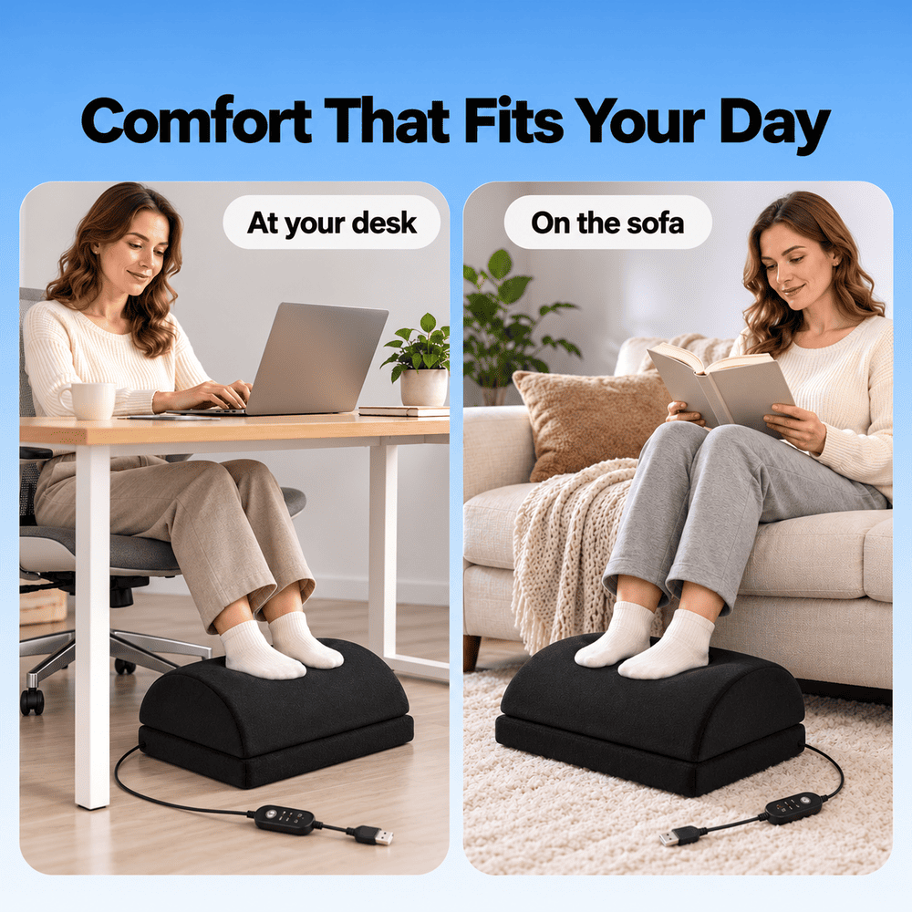Byeache Double-Layer Heated Footrest