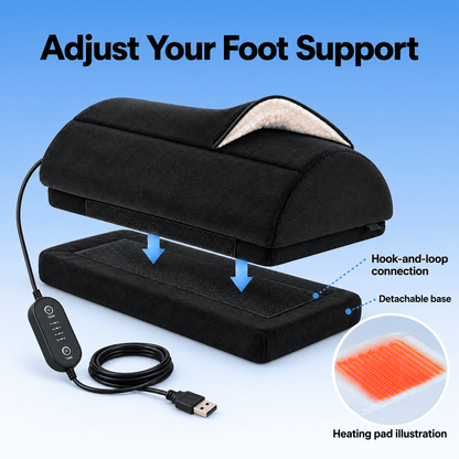 Byeache Double-Layer Heated Footrest