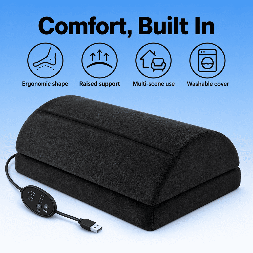 Byeache Double-Layer Heated Footrest
