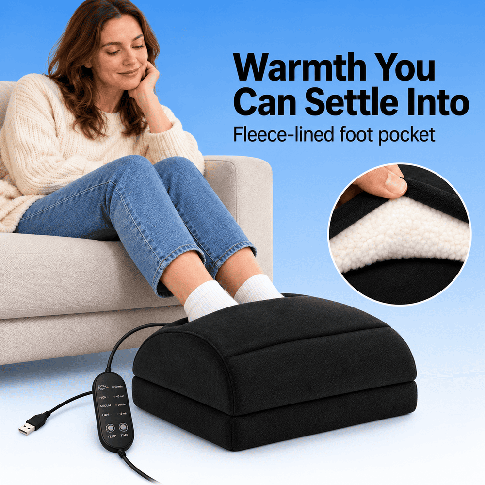 Byeache Double-Layer Heated Footrest