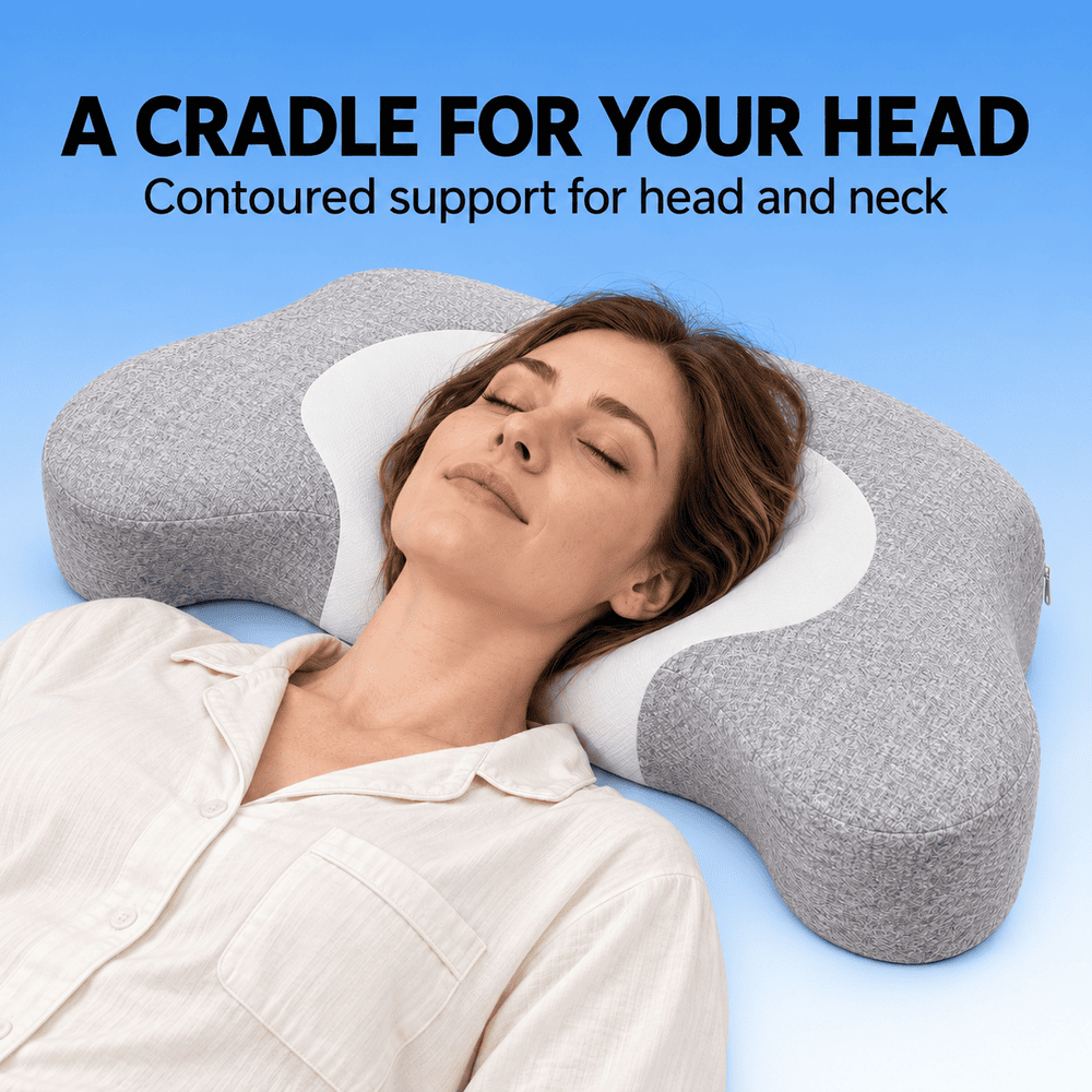 Byeache™ Contoured Memory Foam Pillow with Arm Channels