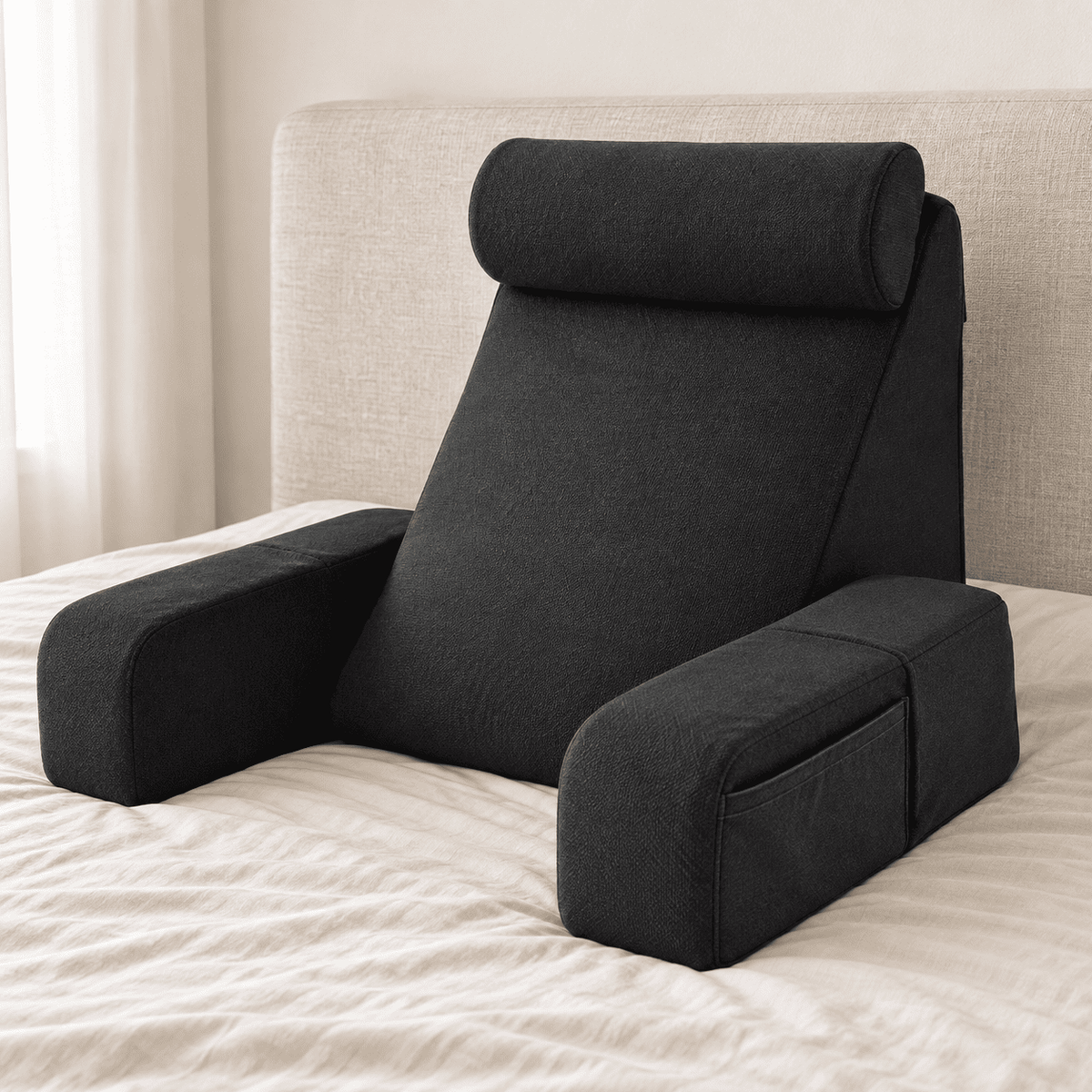 Byeache™ Back Pillow for Sitting Up in Bed, Gaming, Reading, or Watching TV