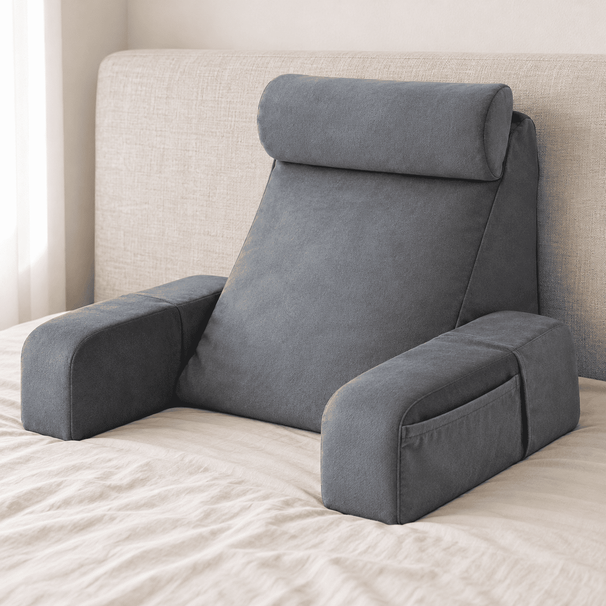 Byeache™ Back Pillow for Sitting Up in Bed, Gaming, Reading, or Watching TV