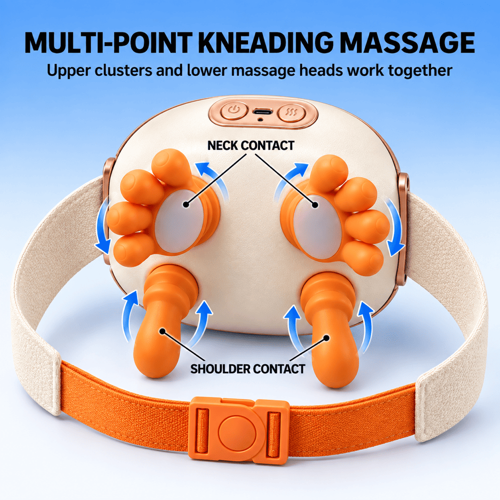 Byeache™ Wearable Neck and Shoulder Massager with Heat
